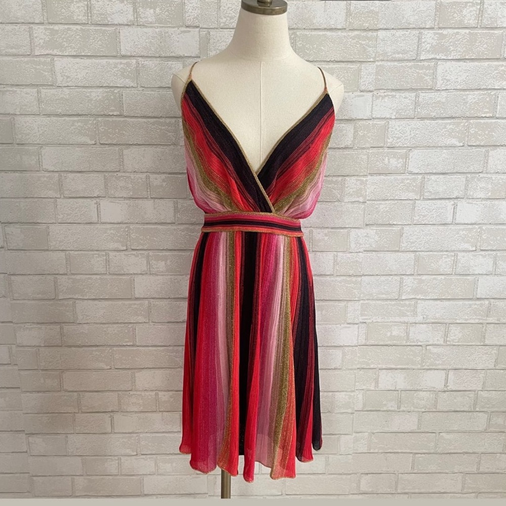 Missoni Metallic Crochet Knit Mini Dress 36